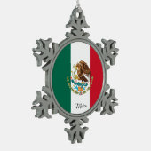 Mexico snowflake, Mexican Flag Schneeflocken Zinn-Ornament (Links)