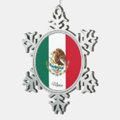 Mexico snowflake, Mexican Flag Schneeflocken Zinn-Ornament (Rechts)