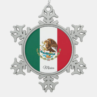 Mexico snowflake, Mexican Flag Schneeflocken Zinn-Ornament