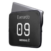 Mexico Soccer Minimalist Black Personal Name Laptopschutzhülle (Vorderseite Links)