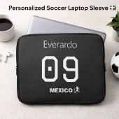 Mexico Soccer Minimalist Black Personal Name Laptopschutzhülle