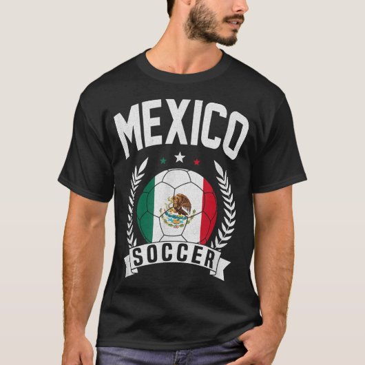 Mexico Soccer Support Team Jersey Mexikanische Fla T-Shirt (Vorderseite)