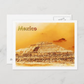 Mexico Sun Pyramid Postkarte (Vorne/Hinten)