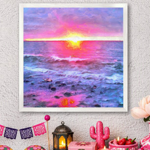 Mexico Sunset Banderas Bay Seascape 0909 Kunstprin Poster