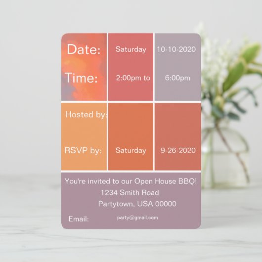 Mexico Sunset Colors Einladung (Stehend Vorderseite)