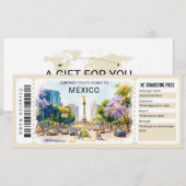 Mexico Trip Boarding Pass Ticket Einladung (Vorne/Hinten)