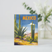Mexico Vintage Poster wiederhergestellt Postkarte (Stehend Vorderseite)