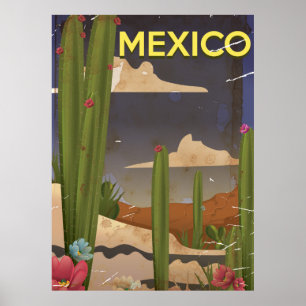 Mexico Vintage Reiseplakat. Poster