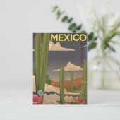 Mexico Vintage Reiseplakat. Postkarte (Stehend Vorderseite)