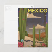 Mexico Vintage Reiseplakat. Postkarte (Vorne/Hinten)