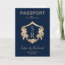 Mexico Wedding Destination Passport Wappen Palm