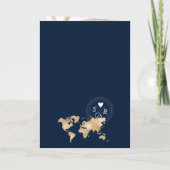 Mexico Wedding Destination Passport Weltkarte Palm Einladung (Rückseite)