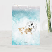 Mexico Wedding Destination Passport World Map Inv Einladung (Rückseite)