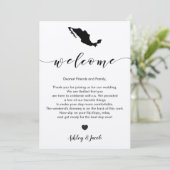 Mexico Wedding Welcome Letter & Itinerary Card Programm (Stehend Vorderseite)