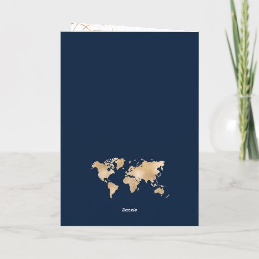 Mexico World Map Birthday Passport Einladung (Rückseite)