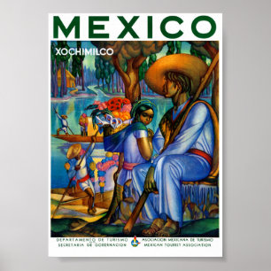 Mexico Xochimilco Vintage Poster wiederhergestellt