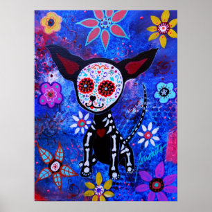 MEXIKAN CHIHUAHUA DIA DE LOS MUERTOS MALERTOS POSTER