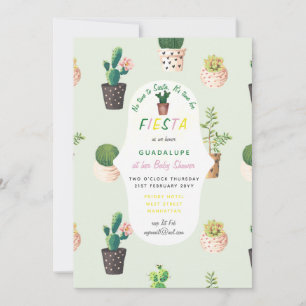 MEXIKAN Fiesta BABY SHOWER lädt Cacti-Sukkulturen  Einladung