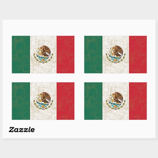 MEXIKAN FLAG-Aufkleber Rechteckiger Aufkleber (Blatt)