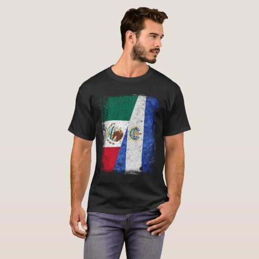 MEXIKAN-Flagge El Salvador Halbe mexikanische Flag T-Shirt (Vorne ganz)