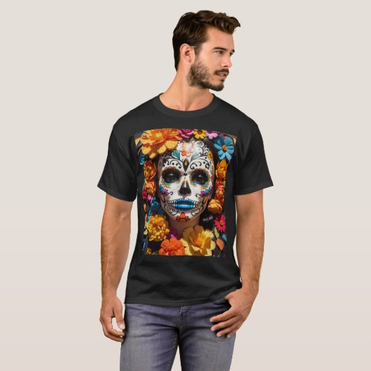 MEXIKAN INSPIRIERT HALLOWEEN T-Shirt (Vorne ganz)