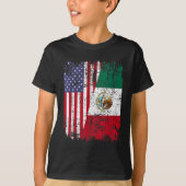 MEXIKAN ROOTS Halbamerikanische Flagge MEXIKO T-Shirt (Vorderseite)