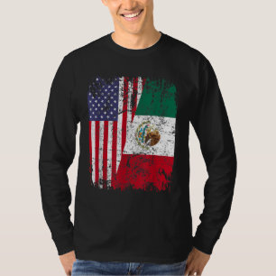 MEXIKAN ROOTS Halbamerikanische Flagge MEXIKO T-Shirt