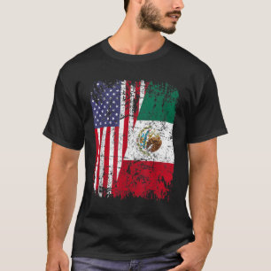 MEXIKAN ROOTS Halbamerikanische Flagge MEXIKO T-Shirt