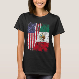 MEXIKAN ROOTS Halbamerikanische Flagge MEXIKO T-Shirt