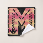 MEXIKAN SKY -M-Rotorange-Damast Badhandtuch Set (Waschlappen)