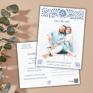 MEXIKAN TALAVERA SAVE THE DATE POSTCARD POSTKARTE
