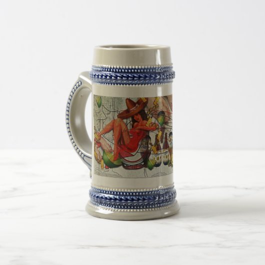 Mexikaner Beermug Bierglas (Vorderseite Links)