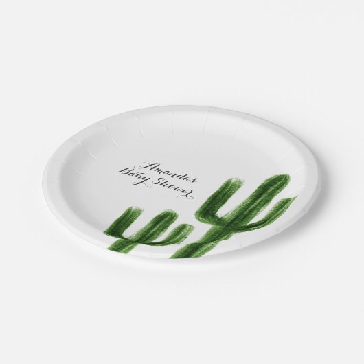 Mexikaner Boho Kaktus-Papier-Party-Platte Pappteller (Schrägansicht)