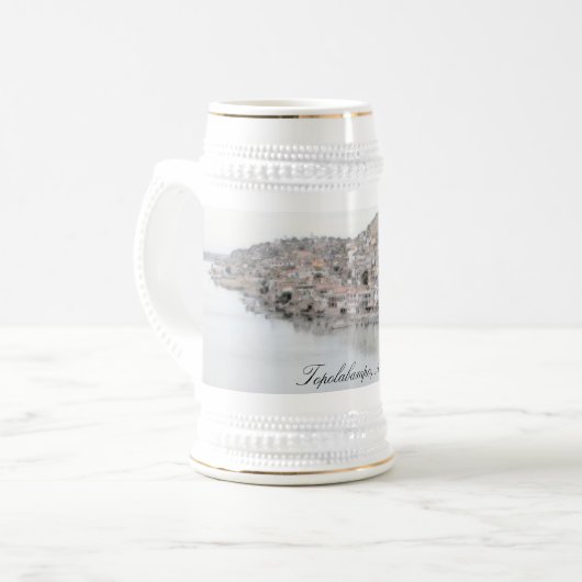 Mexikaner Cerveza Bierglas (Vorderseite Links)