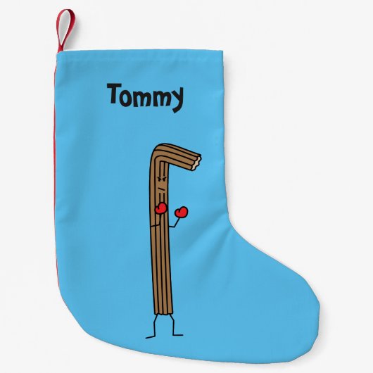 Mexikaner Churro Kämpfer mit roten Boxhandschuhen Kleiner Weihnachtsstrumpf (Vorderseite)