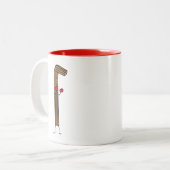 Mexikaner Churro Kämpfer mit roten Boxhandschuhen Zweifarbige Tasse (Vorderseite Links)