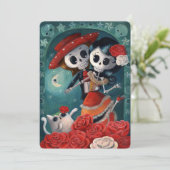 Mexikaner lieben den Tag der Toten Einladungen (Stehend Vorderseite)