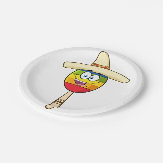 Mexikaner Maraca PapierTeller (Schrägansicht)