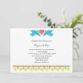 Mexikaner Papel Picado Schädel, die Einladung (Stehend Vorderseite)