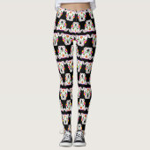 Mexikaner Pitbull Muster-Schwarzes Leggings (Vorderseite)
