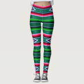 Mexikaner Sarape Muster Leggings (Vorderseite)
