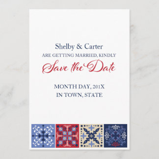 Mexikaner-Talavera-Fliese, die Save the Date