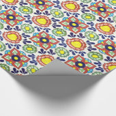 Mexikaner-Talavera-Fliese (rot, grün, gelb, blau) Geschenkpapier (Ecke)