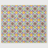 Mexikaner-Talavera-Fliese (rot, grün, gelb, blau) Geschenkpapier (Flach)