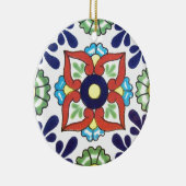 Mexikaner-Talavera-Fliese (rot, grün, gelb, blau) Keramik Ornament (Rechts)