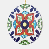 Mexikaner-Talavera-Fliese (rot, grün, gelb, blau) Keramik Ornament (Links)