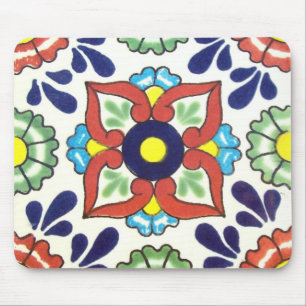 Mexikaner-Talavera-Fliese (rot, grün, gelb, blau) Mousepad