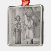 Mexikaner Tortillera und Stroh-Matten-Verkäufer Silbernes Ornament (Links)