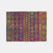 Mexikaner-/Tribal-Artmuster - Gold auf Vintager PU Fleecedecke (Vorderseite (Horizontal))