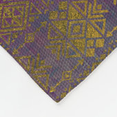 Mexikaner-/Tribal-Artmuster - Gold auf Vintager PU Fleecedecke (Ecke)